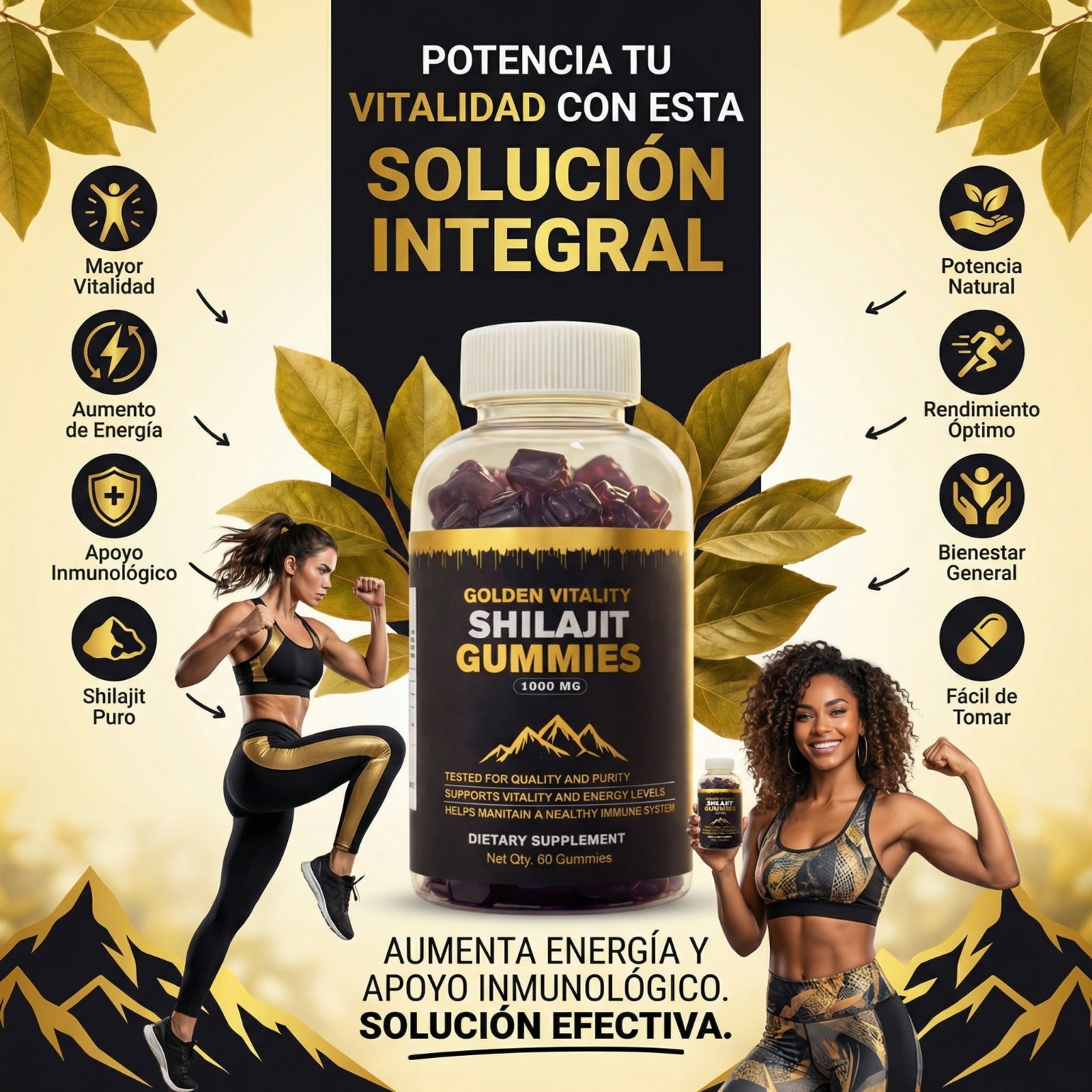 Golden Vitality Shilajit Gummies x60